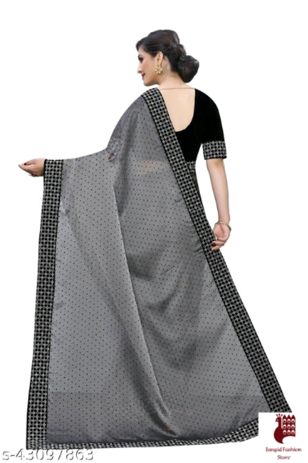 WOMAN SILK Sarees Aagam Ensemble Sarees - Embroidered, 1, GRAY, FREE SIZE